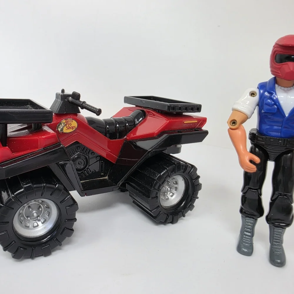 Tree House Kids Mighty Rigz Black & Red Bass Pro Shops ATV  4-Wheeler W/Driver